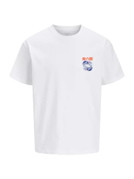 JACK & JONES Tricou JORKPOT albastru / portocaliu alb