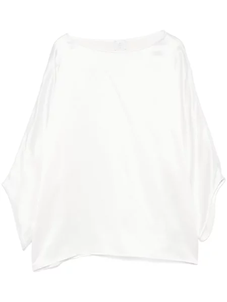 Jedwabny top Eleventy biały