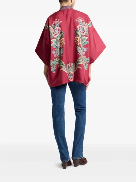 Top Etro cu model floral cu imagine roșu