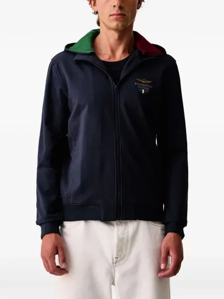 Hanorac cu glugă Aeronautica Militare cu autograf albastru