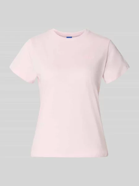 T-shirt o kroju regular fit z czystej bawełny model Damatee_B' Hugo Blue różowa