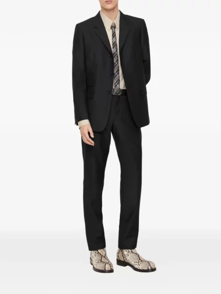 Μάλλινο ριγέ παντελόνι Burberry μαύρο