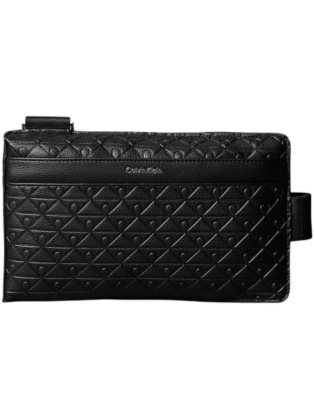 Calvin Klein Ľadvinka Emblem Aop Emboss Square Sling čierna