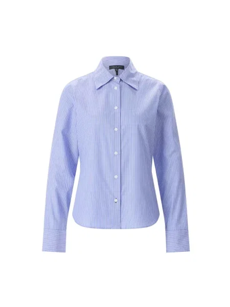 Koszula Rag & Bone w paski popelinowa niebieska