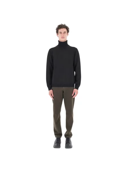 Sweter z golfem Roberto Collina wełniany do golfa czarny