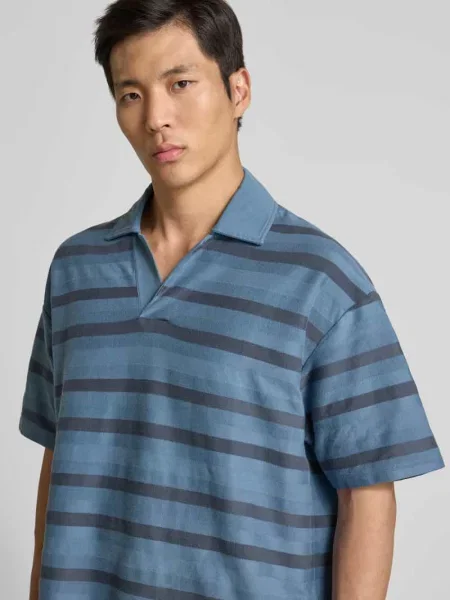 Koszulka polo o kroju oversized z naszywką z logo Maison Kitsune