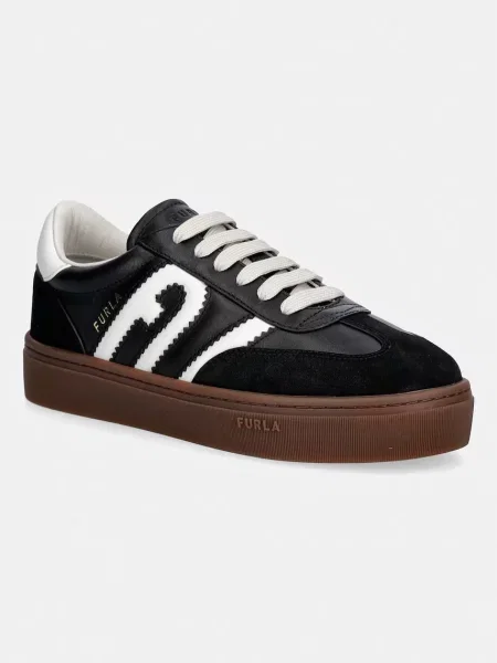 Furla Allegra Lace-Up sneakers pentru femei din piele negru