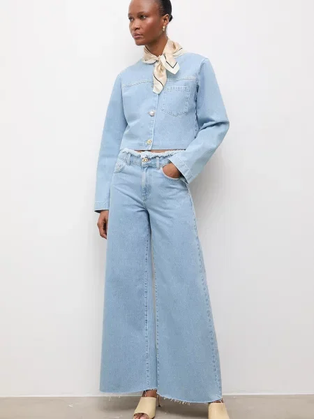 Answear.LAB Jeans wide leg pentru femei Unscripted Collection albastru