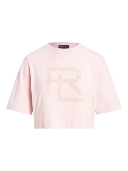 Koszulka Ralph Lauren Collection o krotszym kroju różowa