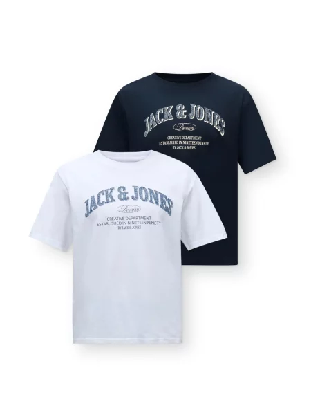 JACK & JONES Tricou JJEDENVER albastru marin / safir alb