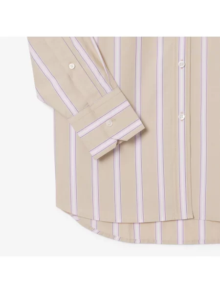 Lacoste Koszula W Paski Oversize różowa