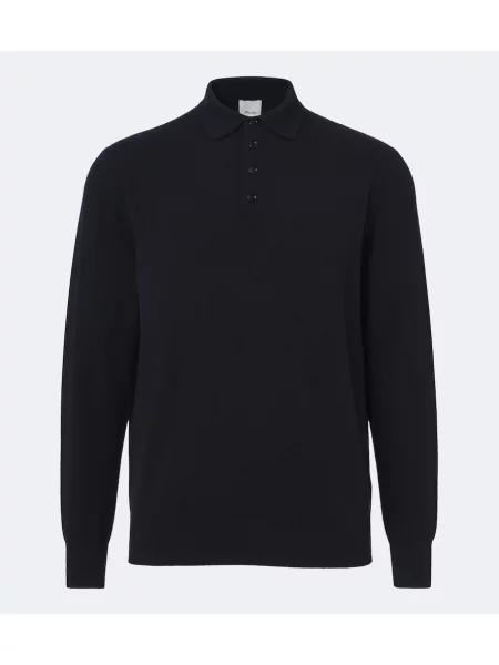 Tricou polo Allude din cașmir albastru