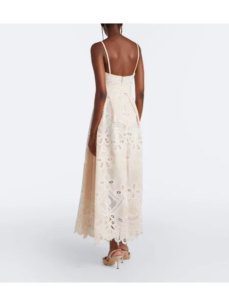 Cu centură rochie midi Elie Saab bej