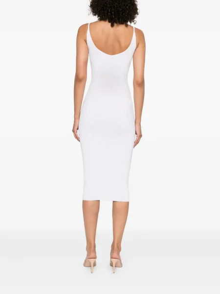 Rochie midi Mugler până la genunchi de costum alb