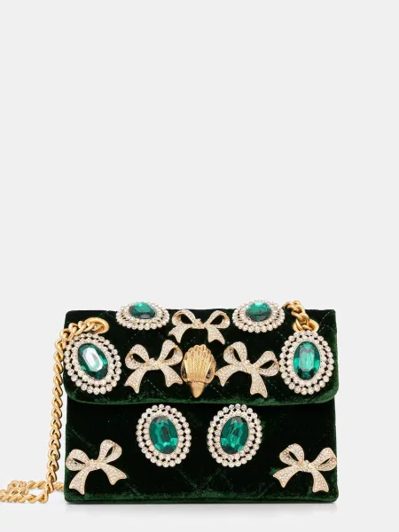 Kurt Geiger Torba Na Ramię Kensington Mini Z Kamieniami Ozdobnymi gruen zielona