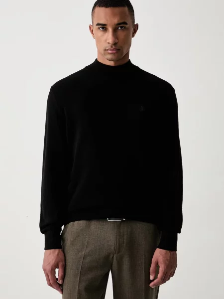 Marc O'Polo pulover pentru bărbați cu amestec de lână negru