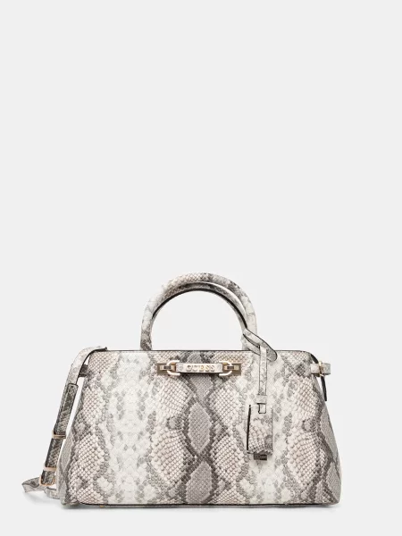 Listonoszka Guess skórzana beżowa