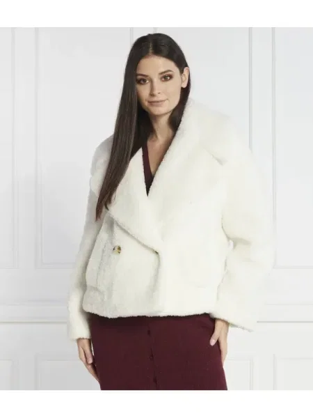 Szőrme kabát Boss fehér