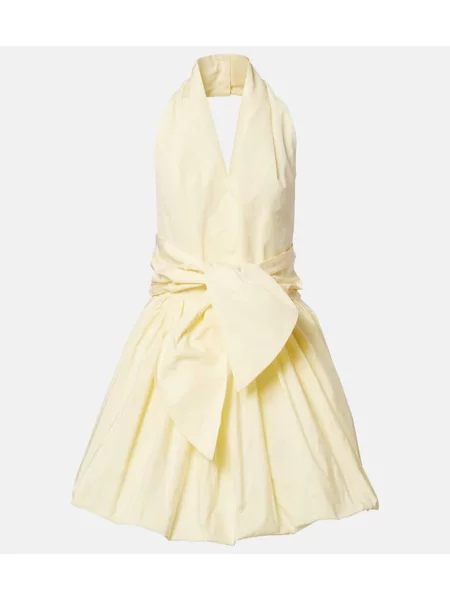 Rochie Patou cu gât halter galben