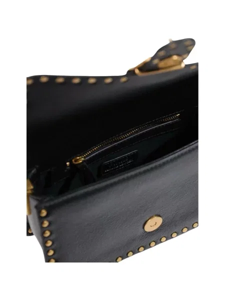 Pinko crossbody kabelka dámska kožená čierna