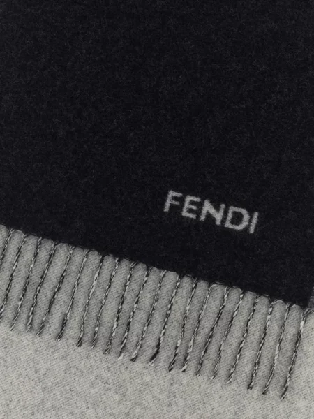 Fular Fendi din cașmir albastru