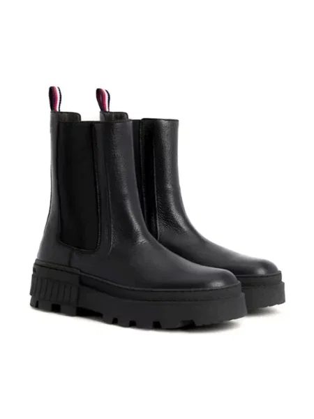 Sztyblety Tommy Hilfiger skórzane chunky czarne