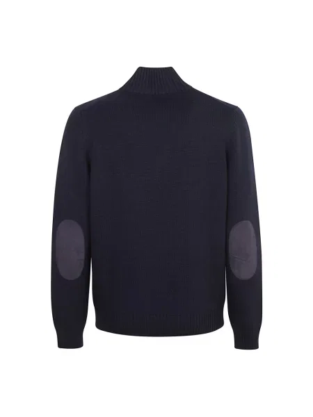 Sweter z golfem Fay wełniany niebieski