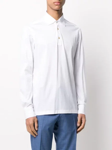 Tricou polo Kiton stretch alb