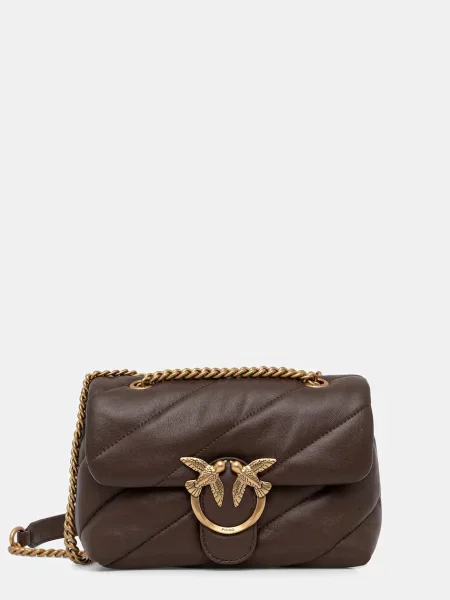 PINKO Torebki Kobieta ONE SIZE Skóra Mini Love Bag Puff Torba na ramię brązowy