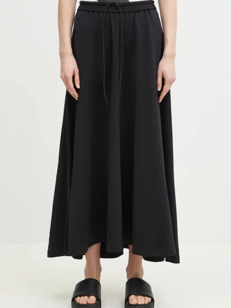 Spódnica midi Y-3 w paski do kolan czarna