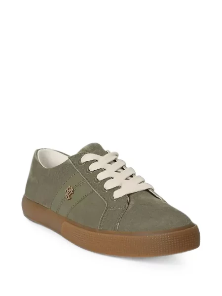 Sneakerși Lauren Ralph Lauren cu șireturi din dantelă cu autograf verde