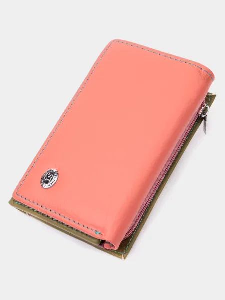 ST Leather Accessories Гаманець Кораловий Шкіра