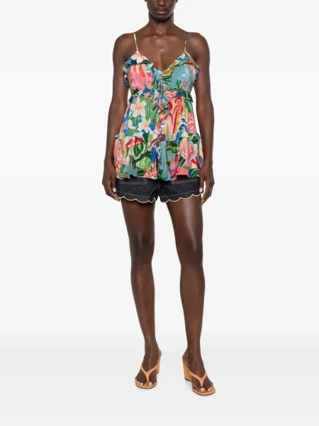 Top Farm Rio cu model floral cu imagine roz