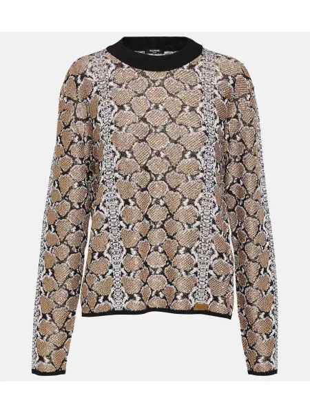 Žakárový svetr Balmain s hadím vzorem
