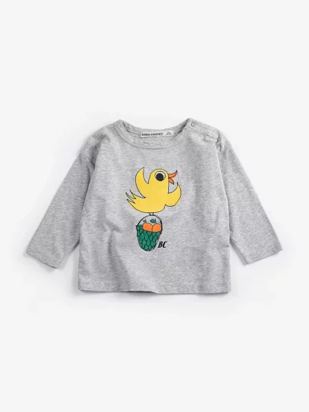Bobo Choses tričko s dlouhým rukávem Flying Oranges šedé