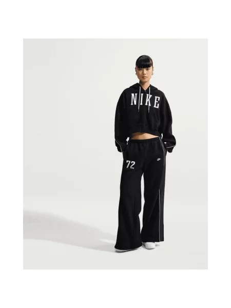 Bluza z kapturem Nike Studio Fleece Medium Weight Crop Oversize Full Zip XS czarny