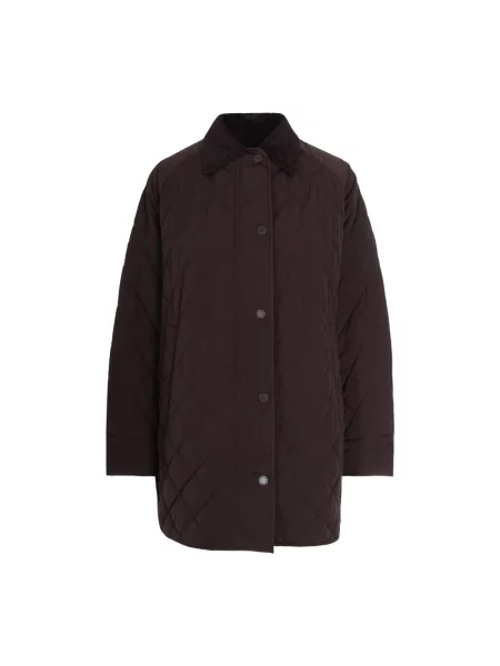 Max Mara Płaszcze Kobieta XS Camel Silk Pikowany Płaszcz Parka brązowy