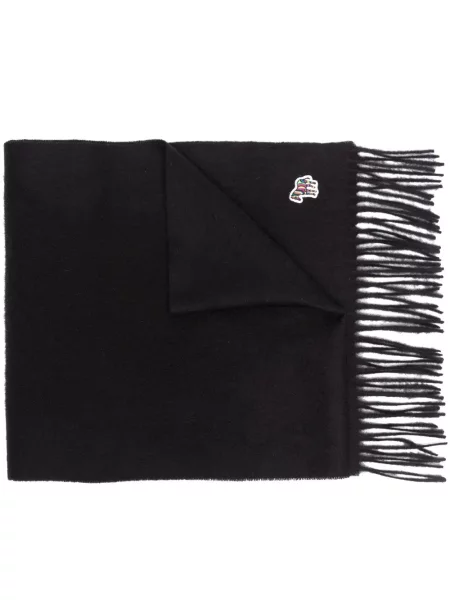 Fular Ps Paul Smith cu franjuri cu model zebră negru
