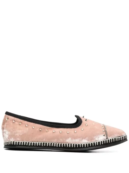 Pantofi loafer Giuseppe Zanotti de catifea roz