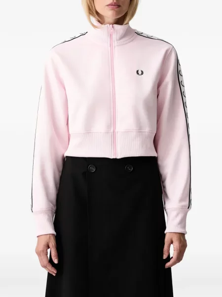 Hanorac cu fermoar Fred Perry cu broderie roz