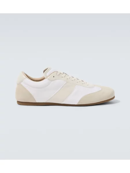 Sneakerși Lemaire din piele de căprioară alb