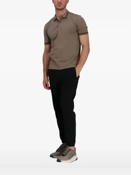 Tricou polo Boss cu autograf maro