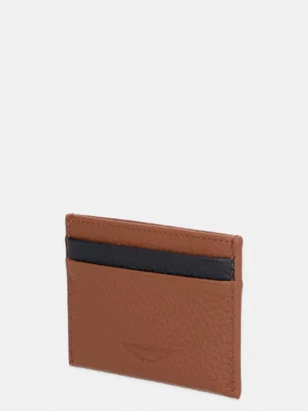 BOSS etui za kartice usnjeni x Aston Martin rjava