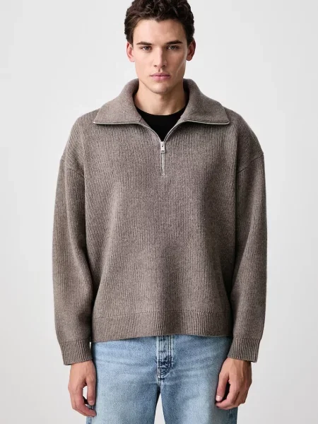Frame RETRO POLO SWEATER ημιζιβάγκο μάλλινο ανδρικό καφέ