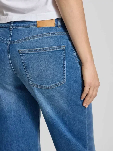 Jeansy z szerokimi nogawkami w 5 kieszeni Review niebieskie