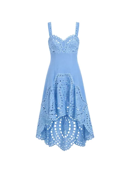 Rochie Charo Ruiz Ibiza cu broderie asimetrică albastru