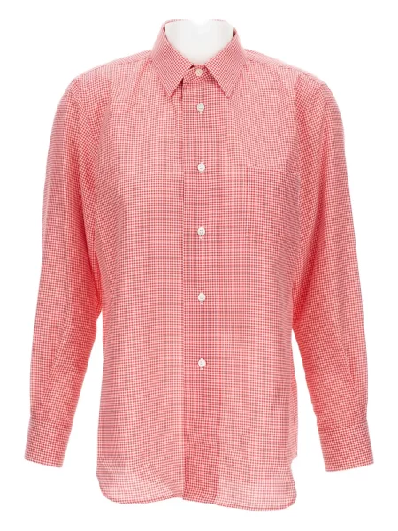 Cămașă Comme Des Garçons în carouri lungă roz