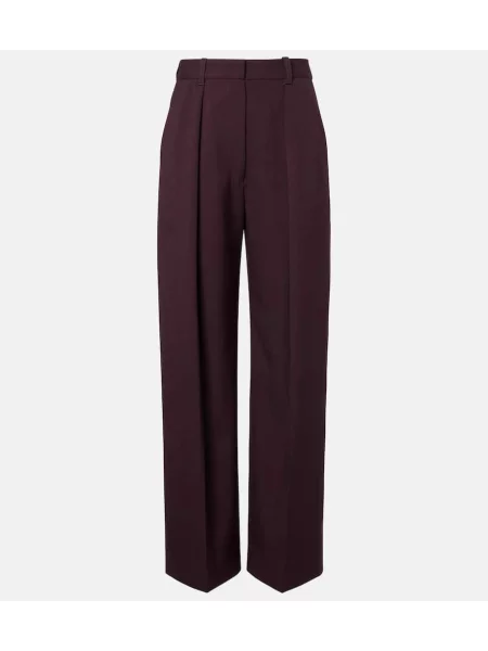 Pantaloni Victoria Beckham cu talie înaltă violet