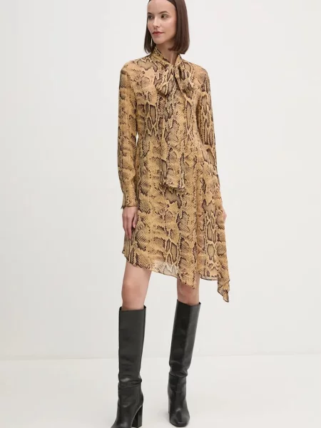 Сукня Sisley mini розкльошена коричневий