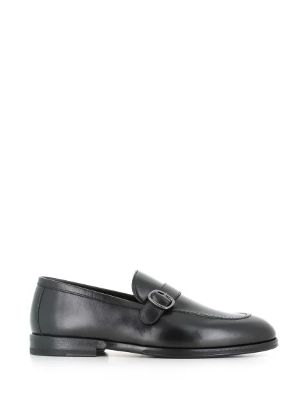Pantofi loafer Henderson Baracco din piele cu cataramă negru